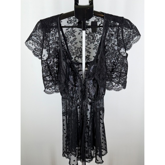 Cinema Etoile Other - Seductivewear by Cinema Etoile Black Lace Babydoll & Cabernet Lace Bolero Set M